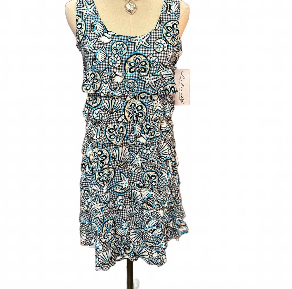 NEW LULU-B women's cha cha dress in gingham shells